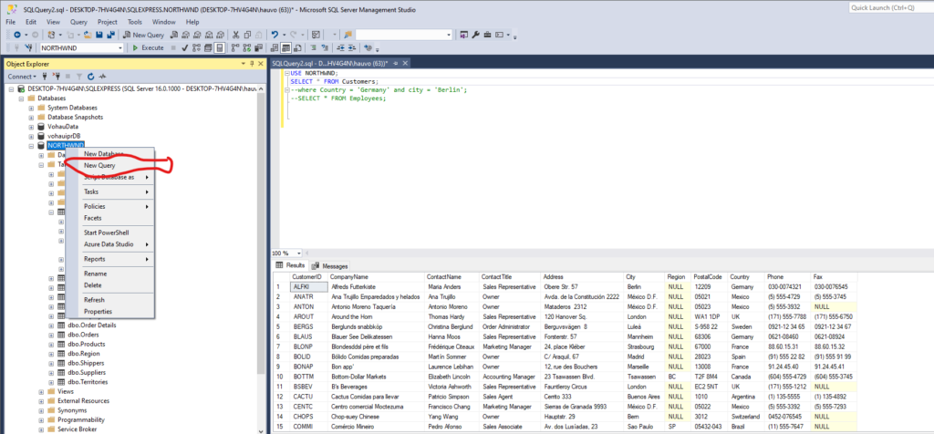 Học SQL cơ bản với database mẫu